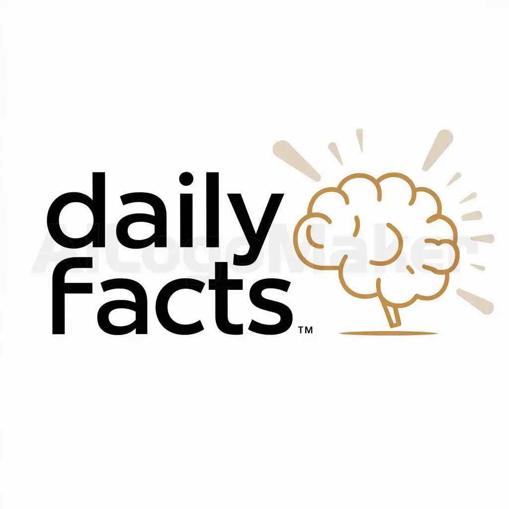 a logo design,with the text 'daily facts', main symbol:brain,Moderate,be used in Education industry,clear background