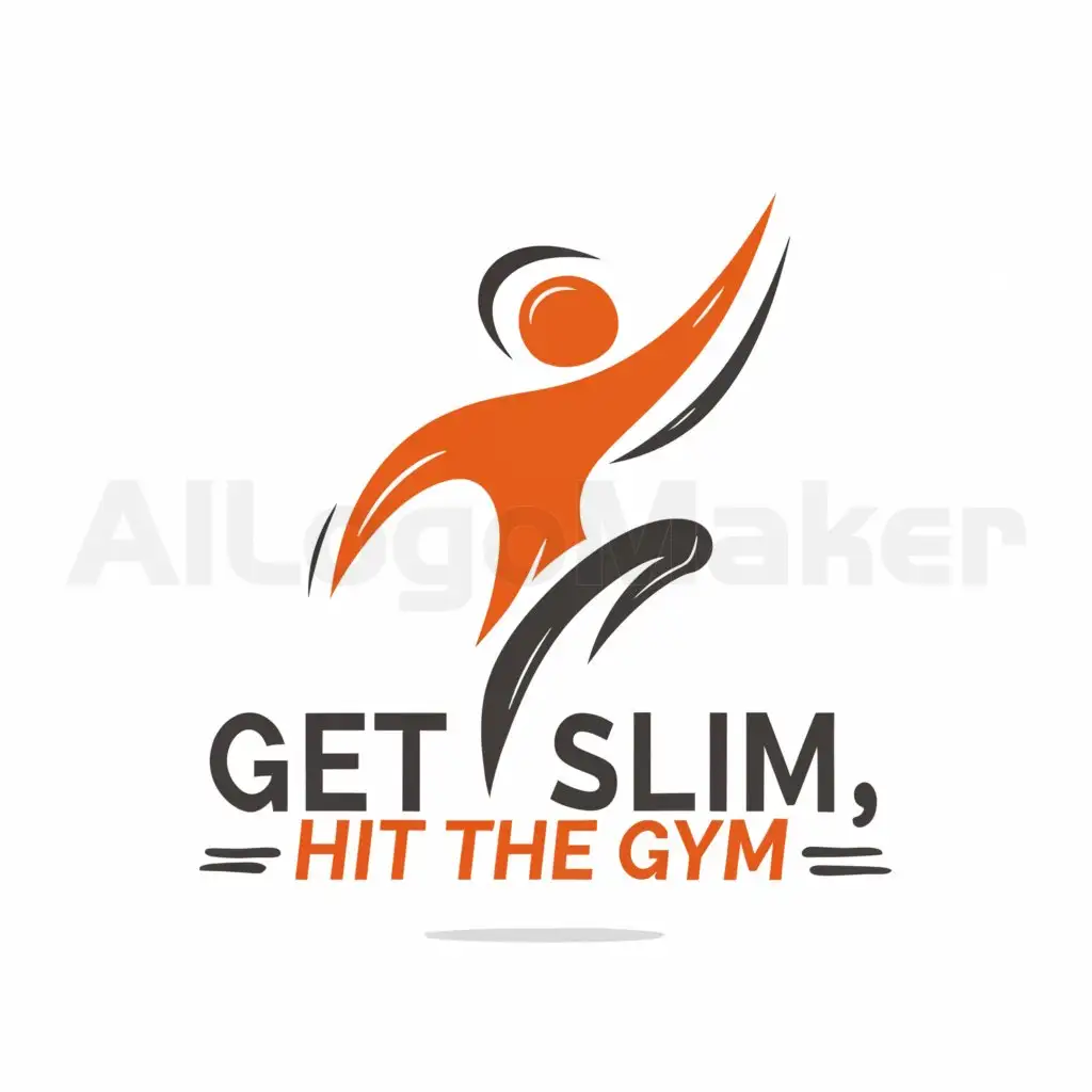 a logo design,with the text "get slim hit the gym", main symbol:fitness no weights,Moderate,clear background