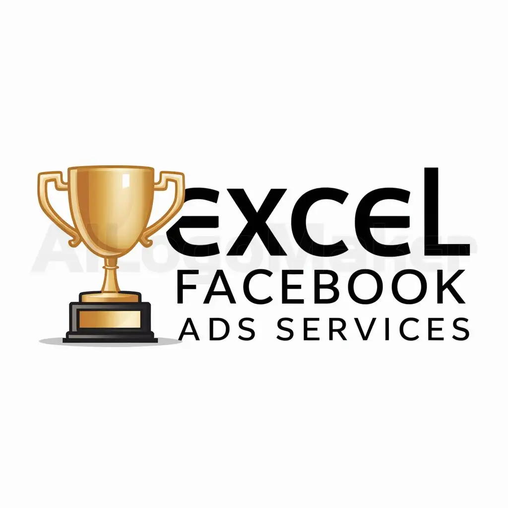 LOGO-Design-For-Excel-Facebook-Ads-Services-Trophy-Symbolizes-Excellence-on-a-Clear-Background