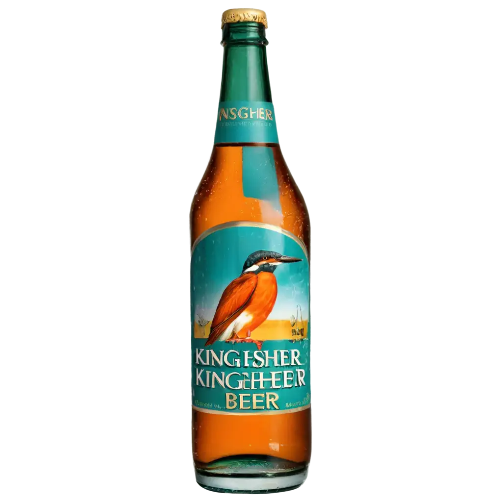 kingfisher beer png, give real kingfisher bottle png image, with reflections under it