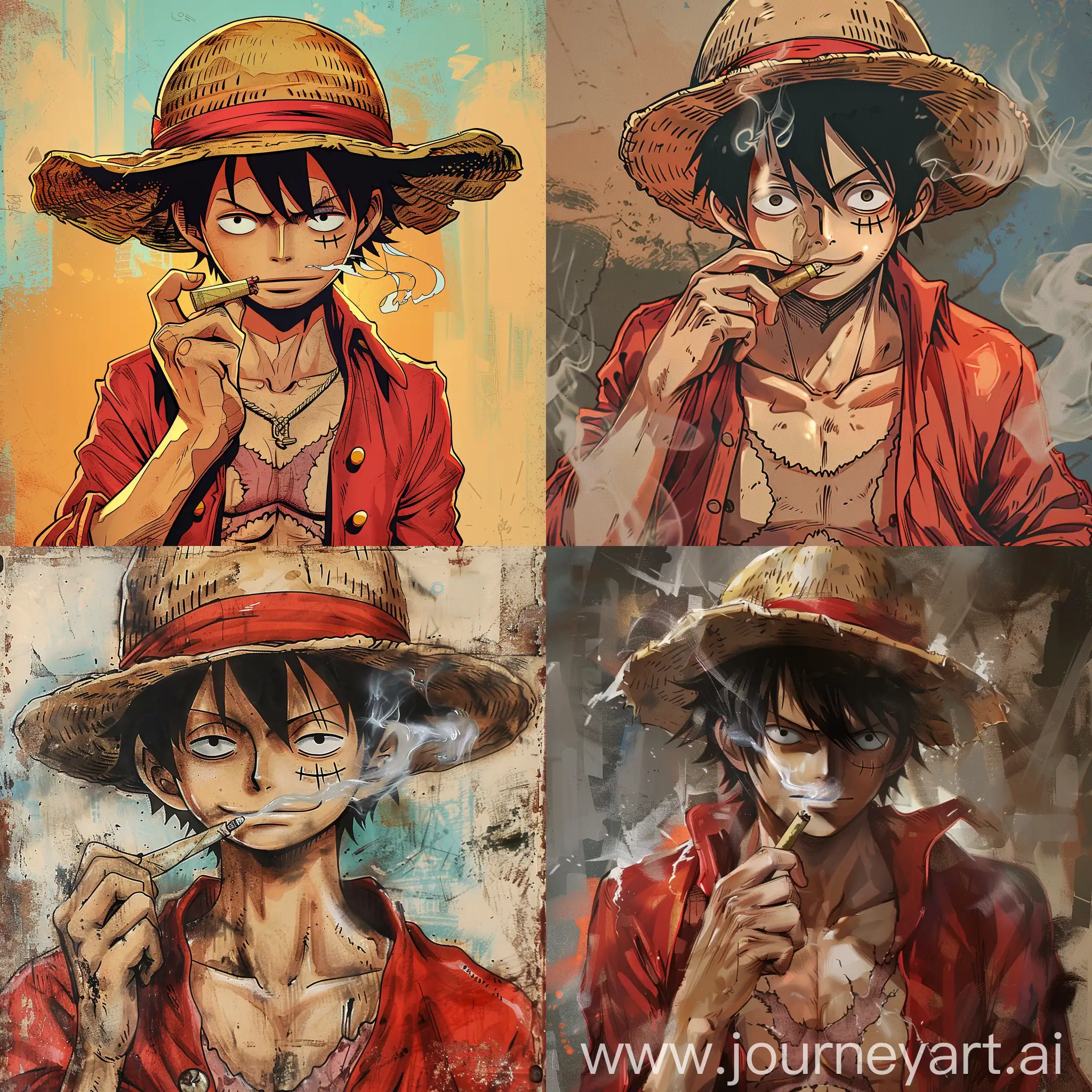 Monkey-D-Luffy-Smoking-a-Joint-in-Russian-PostPunk-Atmosphere