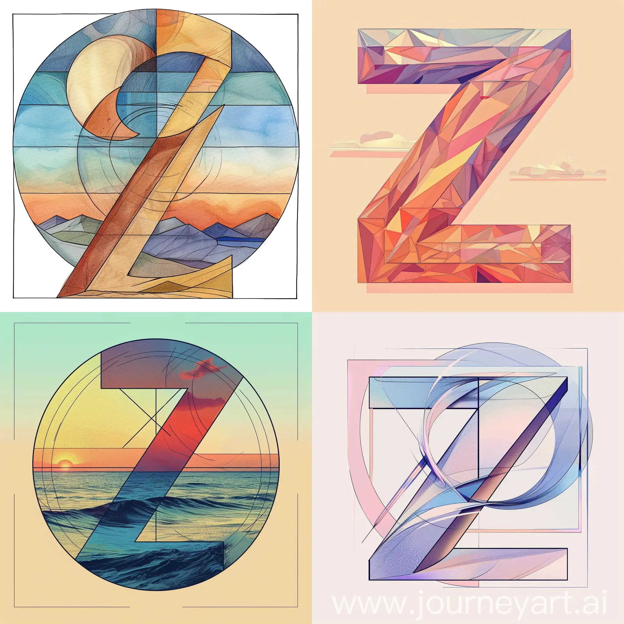 Нарисуй  красивую,букву «Z» для аватарки. Используя правило золотого сечения,а также на заднем фоне сочетание двух гармоничных цветов.
