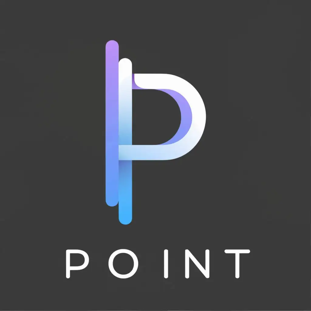a logo design,with the text "Point", main symbol:characters/letter(s) 字母P,Minimalistic,be used in Technology industry,clear background
