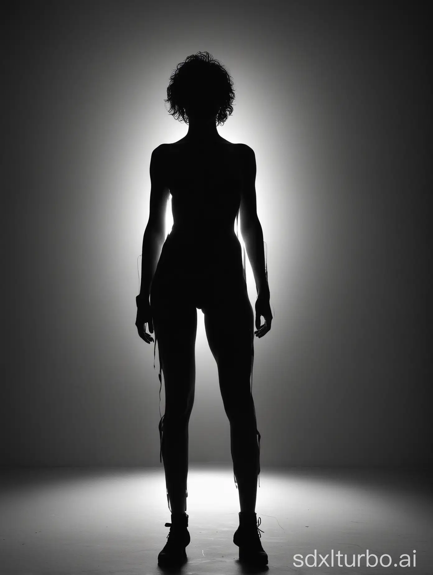 photo of a silhouette of a woman, full body shot, a strong light source in the
background --chaos 8 --stylize 200 --ar 3:4 --style raw --v 6.0