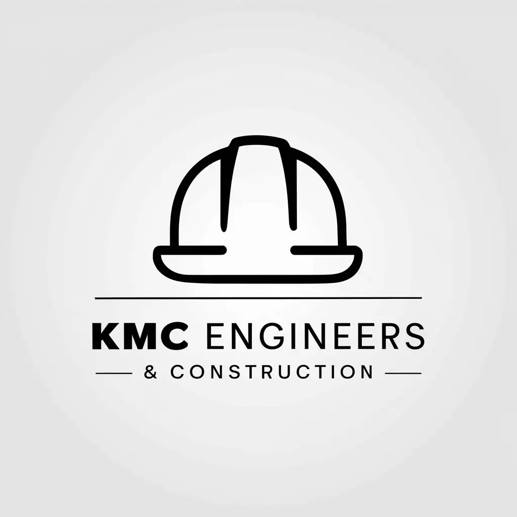 a logo design,with the text "KMC Engineers & Construction", main symbol:Safety Helmet,Moderate,be used in Construction industry,clear background