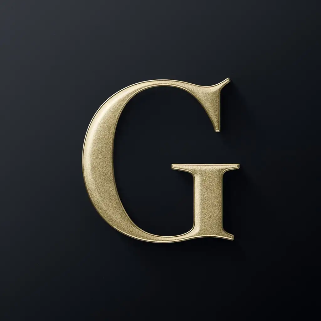 Fancy golden letter G on a black background