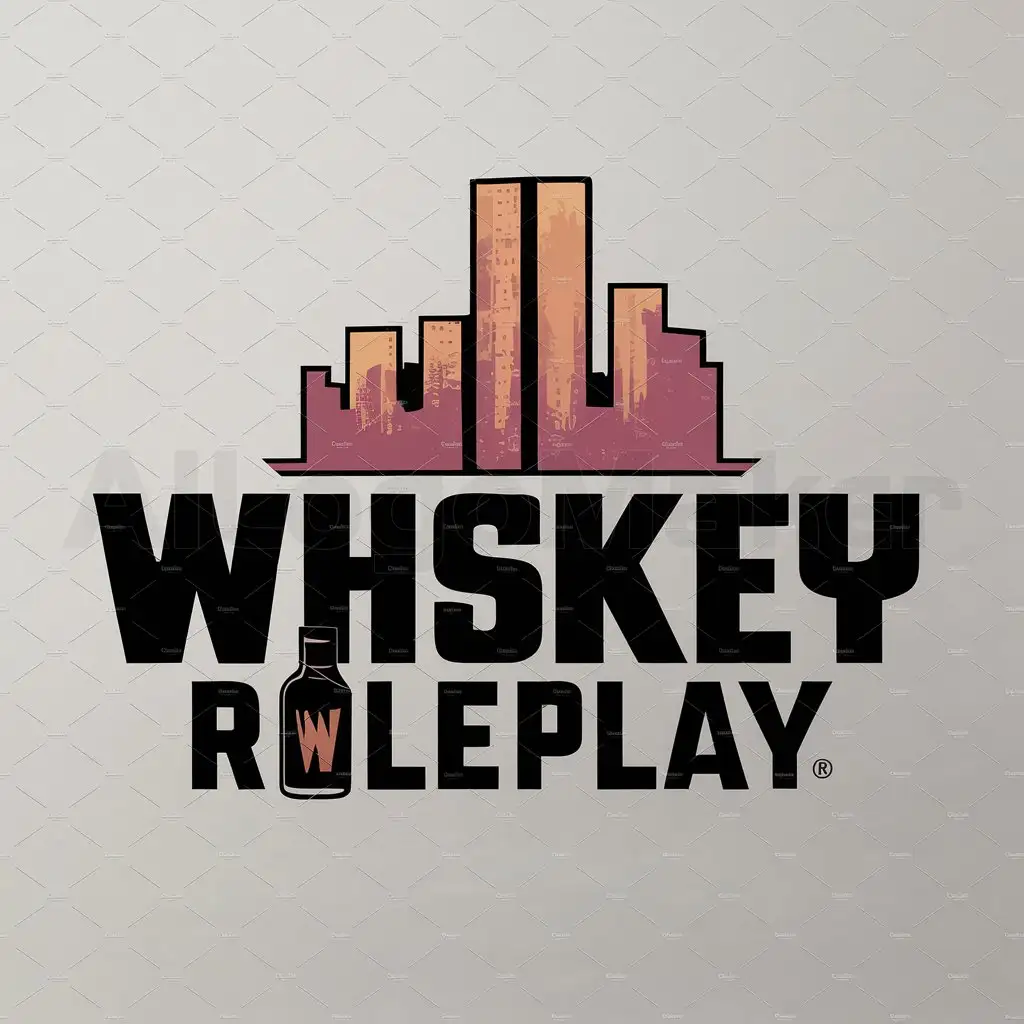 LOGO-Design-for-Whiskey-Roleplay-City-Grand-Theft-Auto-Logo-Gaming-with-a-Moderate-Touch