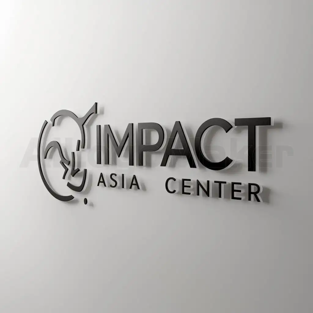 LOGO-Design-for-Impact-Asia-Center-Minimalistic-Asia-Symbol-on-Clear-Background