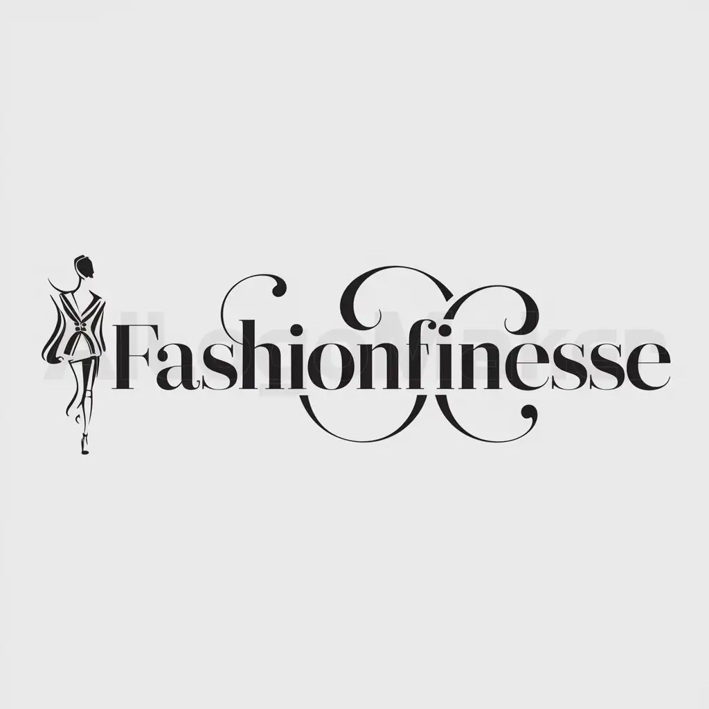 a logo design,with the text "FashionFinesse", main symbol:fashion and women's clothing,complex,be used in fashion industry,clear background