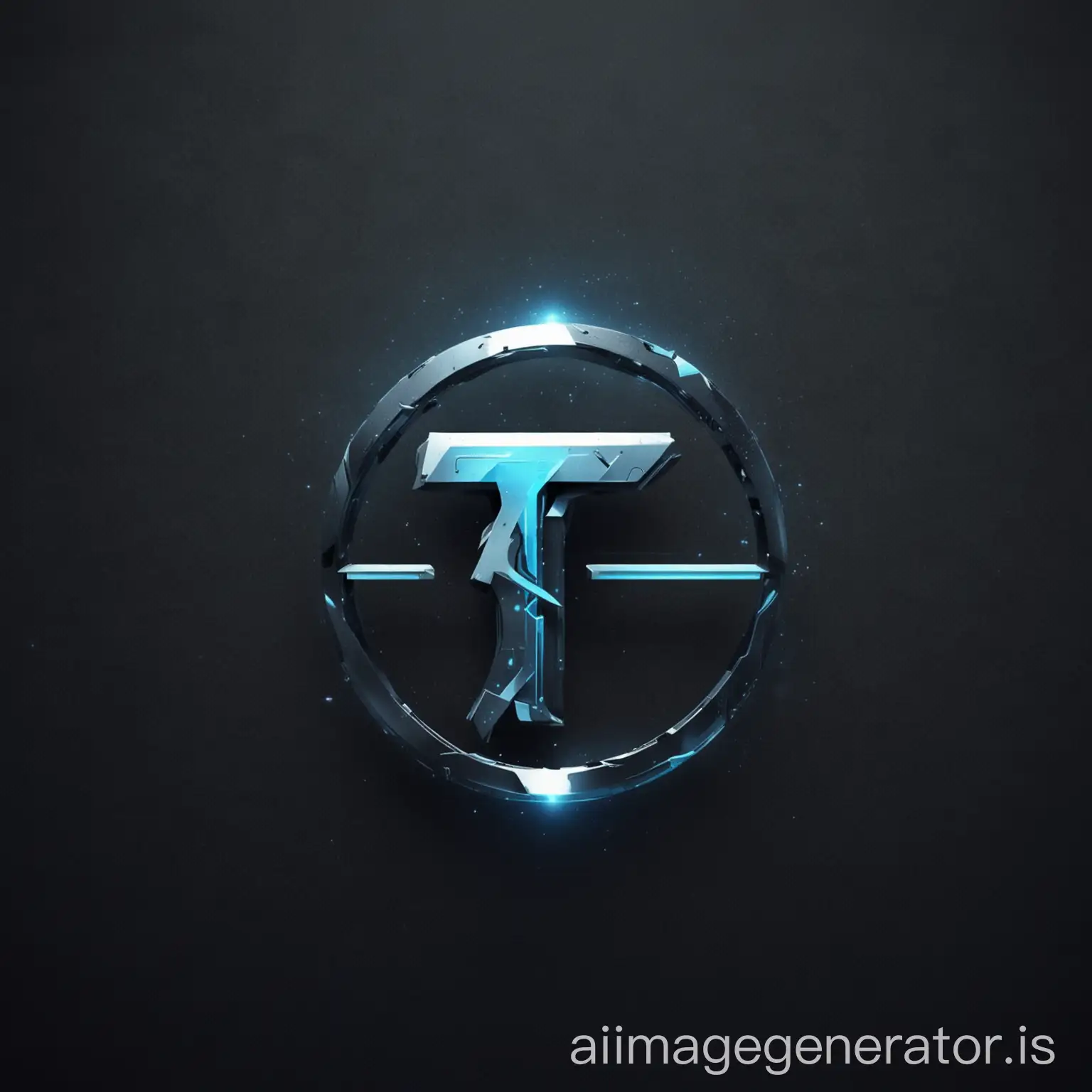 futuristic T logo