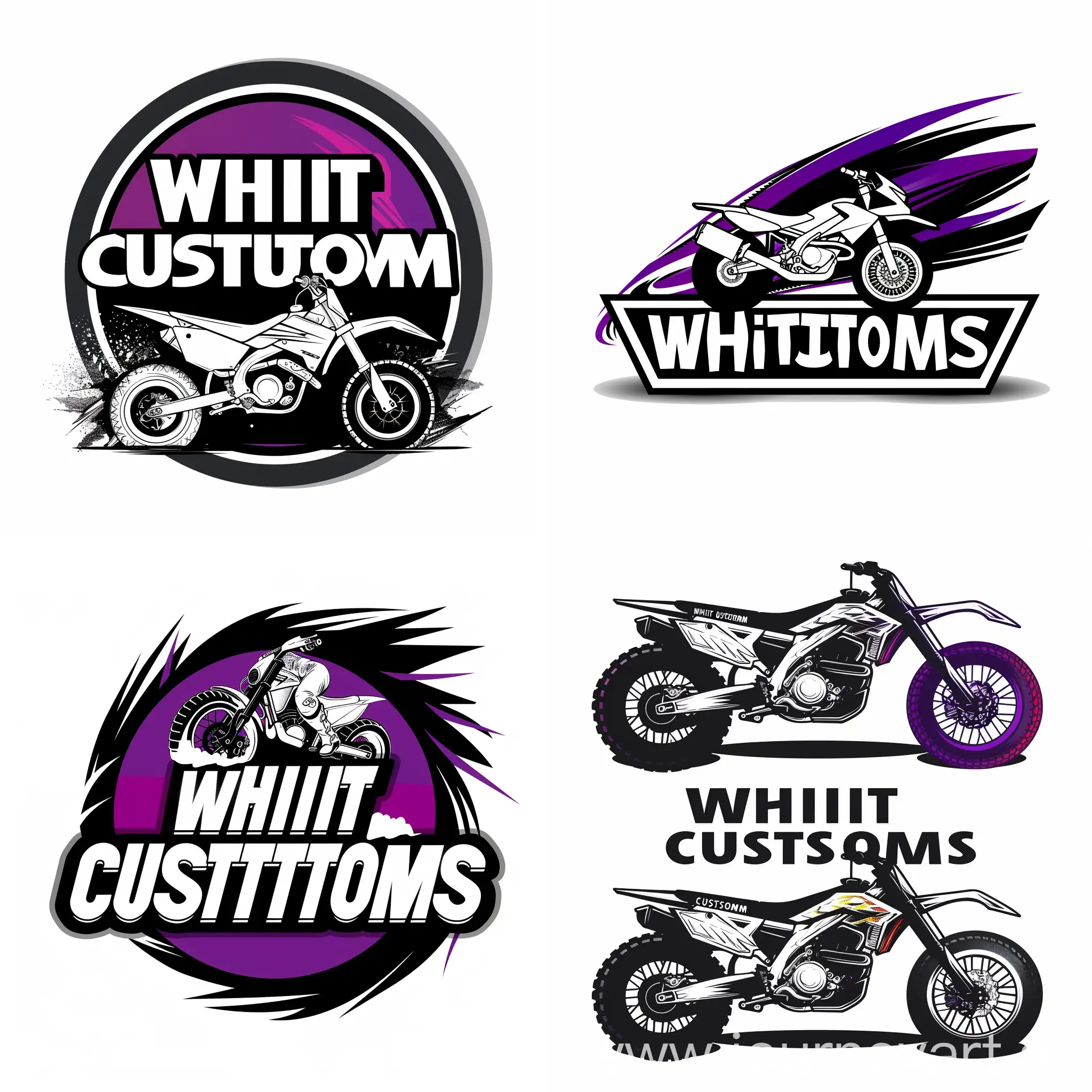 Motocross-Motorcycle-Workshop-Logo-White-Customs-in-White-Black-and-Purple