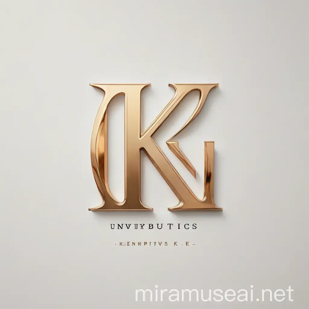 luxury minimalistic logo white background with letters K and E