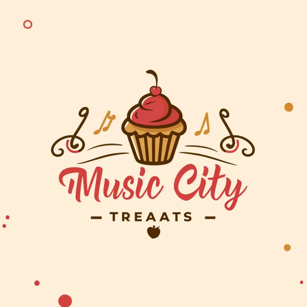 a logo design,with the text "Music city treats", main symbol:Cupcake ,Moderate,be used in Restaurant industry,clear background