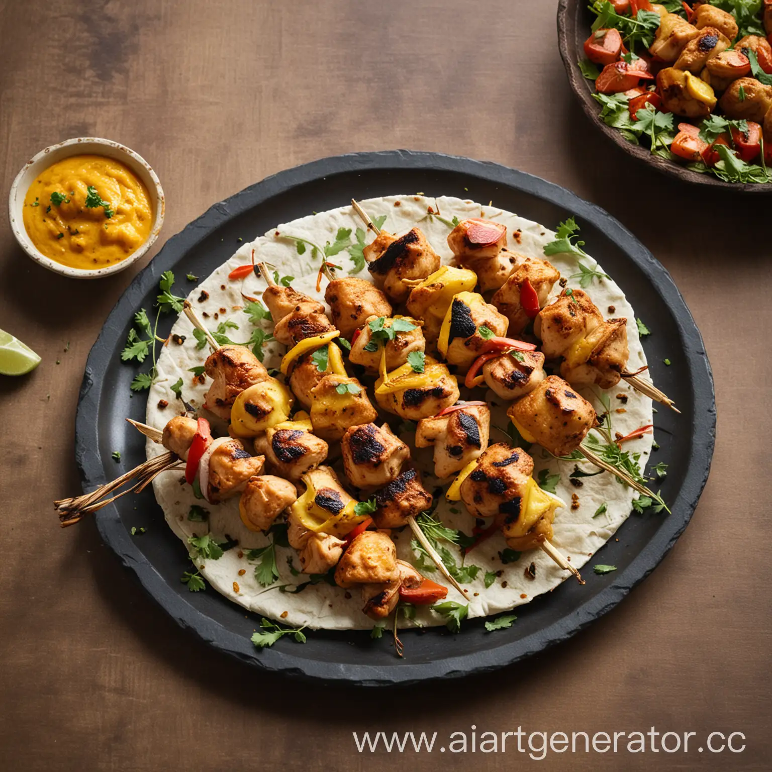 Saffron-Chicken-Kebab-Exquisite-Grilled-Delicacy-Infused-with-Aromatic-Saffron