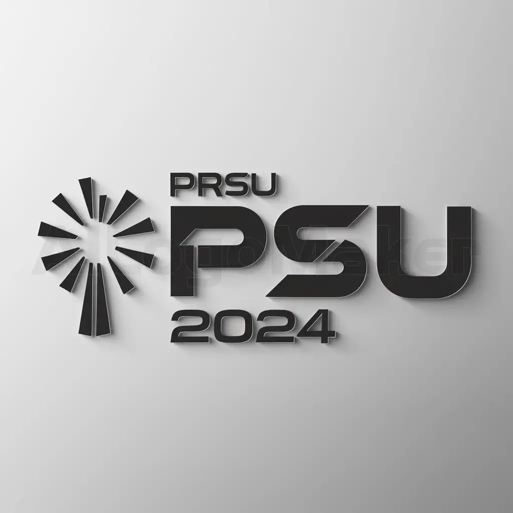 a logo design,with the text "PRSU 2024", main symbol:fireworks,Moderate,be used in Entertainment industry,clear background