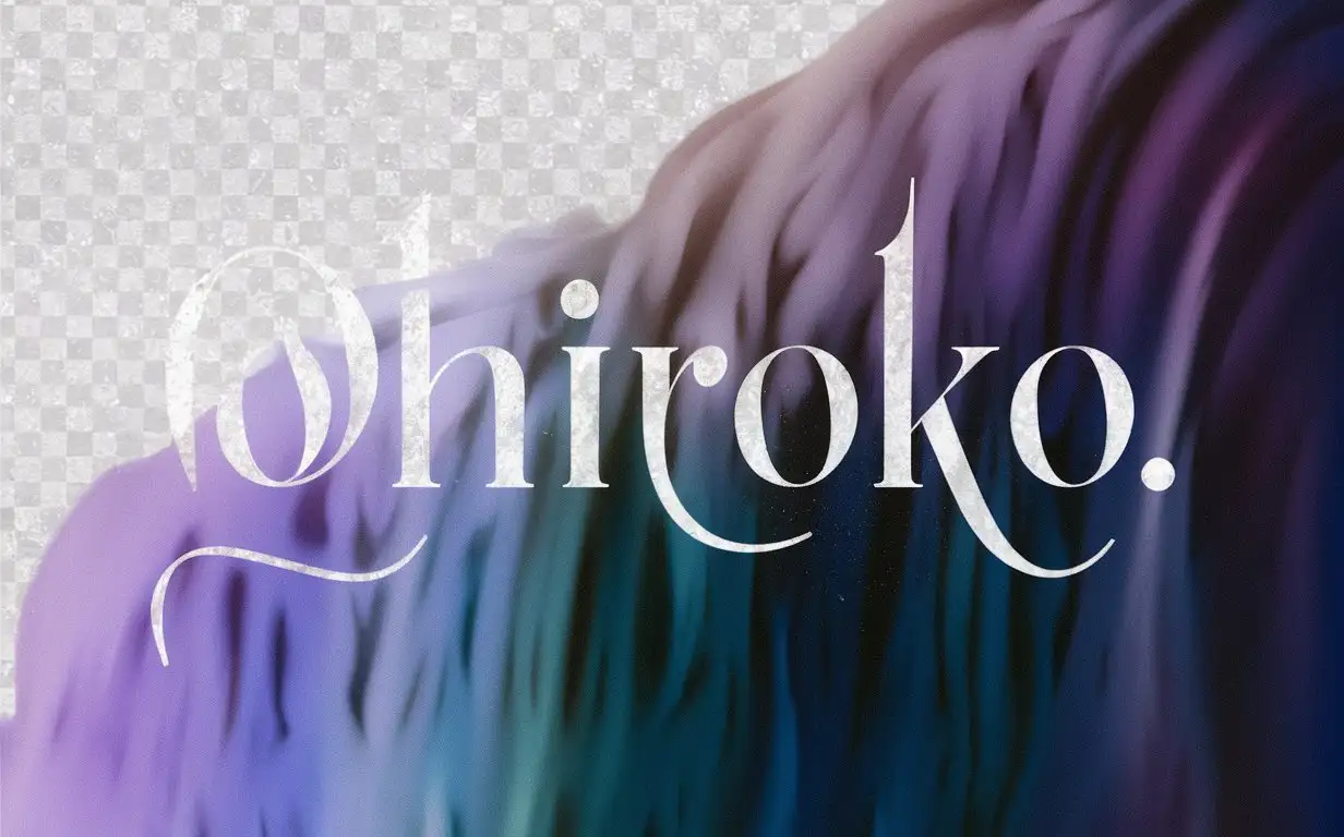 Написать подтекающим шрифтом позвони цвета на прозрачном фоне слово Ohiroko