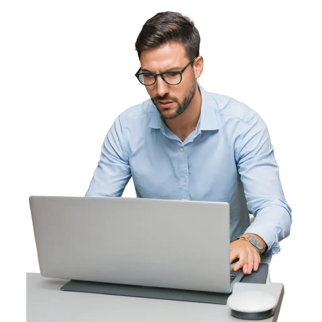 Struggling-Startup-Founder-at-Desk-HighQuality-PNG-Image-for-Online-Visibility