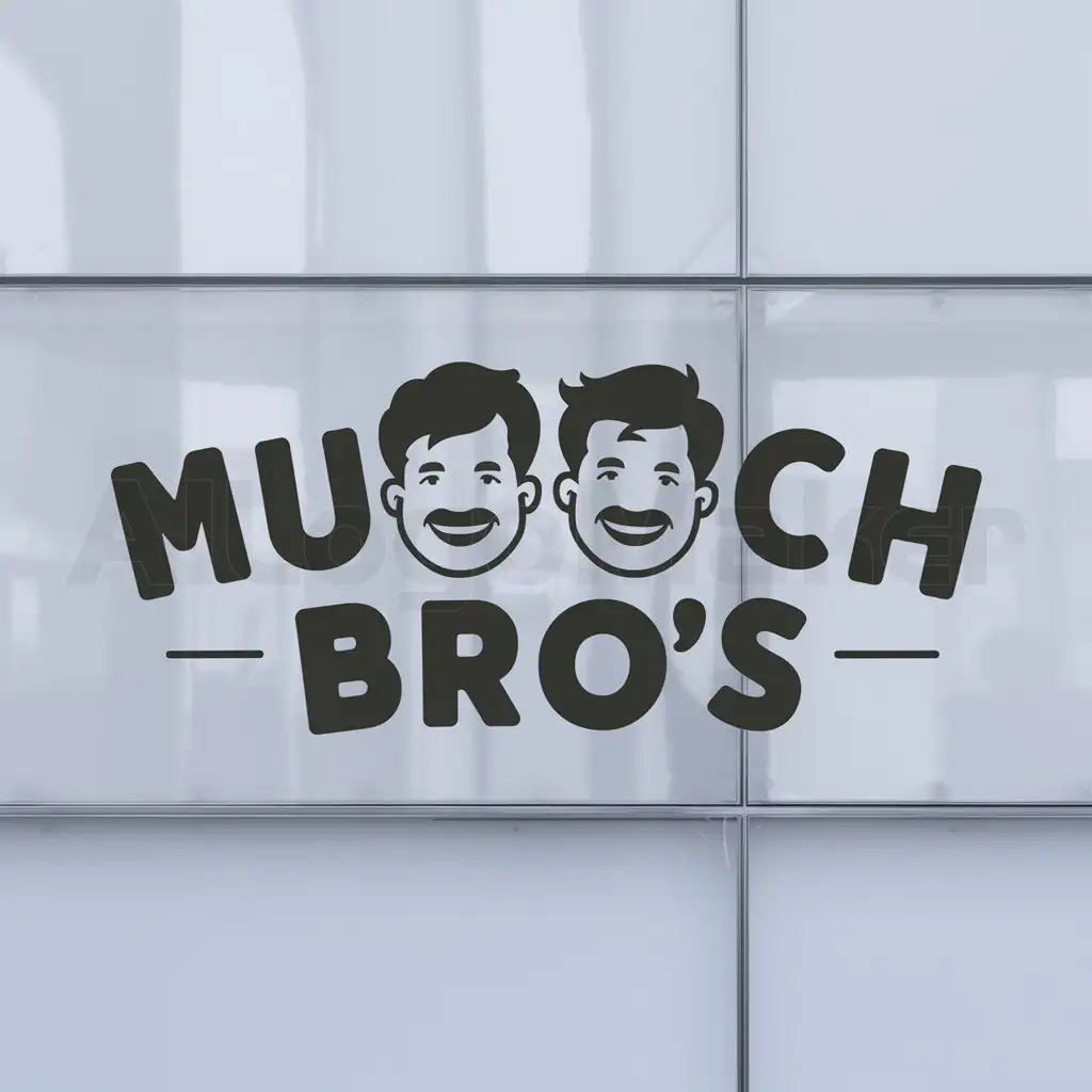a logo design,with the text "Munch bro's", main symbol:TWO men friends,Moderate,clear background