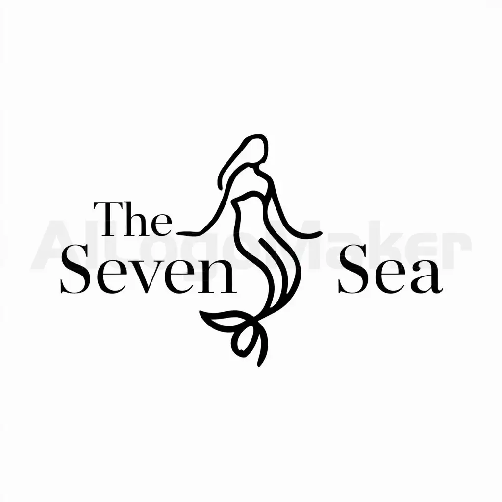 a logo design,with the text "The Seven Sea", main symbol:Mermaid,Minimalistic,be used in jewelry industry,clear background