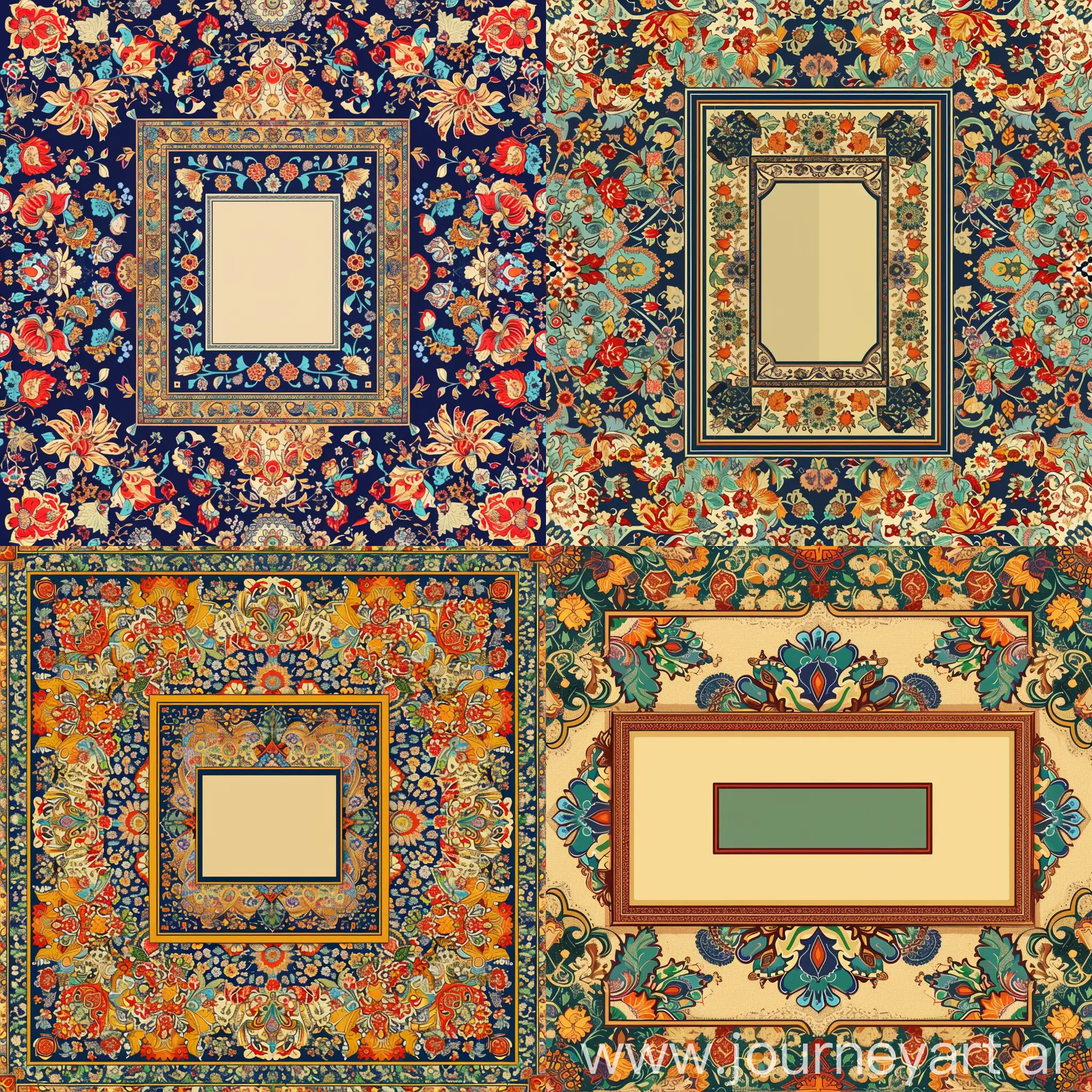 Traditional-Iranian-Mandala-Design-with-Rectangle-Frame