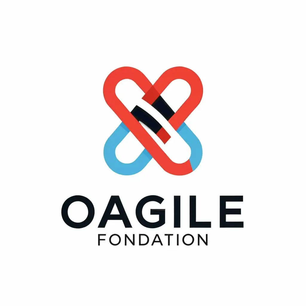 a logo design,with the text "Oagile Foundation", main symbol:redandbluelines,Moderate,be used in Others industry,clear background