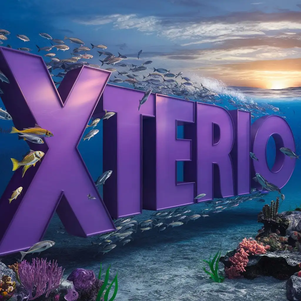 Vibrant-Purple-XTERIO-Sign-Reflecting-in-Rippling-Waters