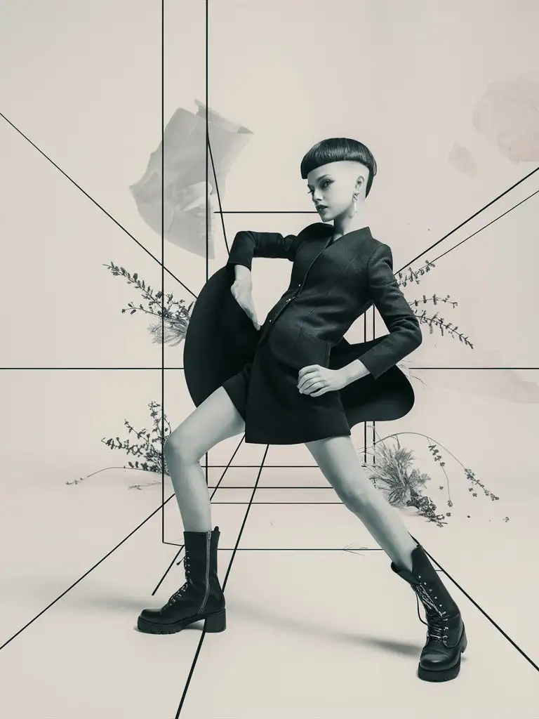 Gorgeous-Girl-in-Martin-Boots-Strikes-Extreme-Pose-VogueInspired-Contemporary-Art