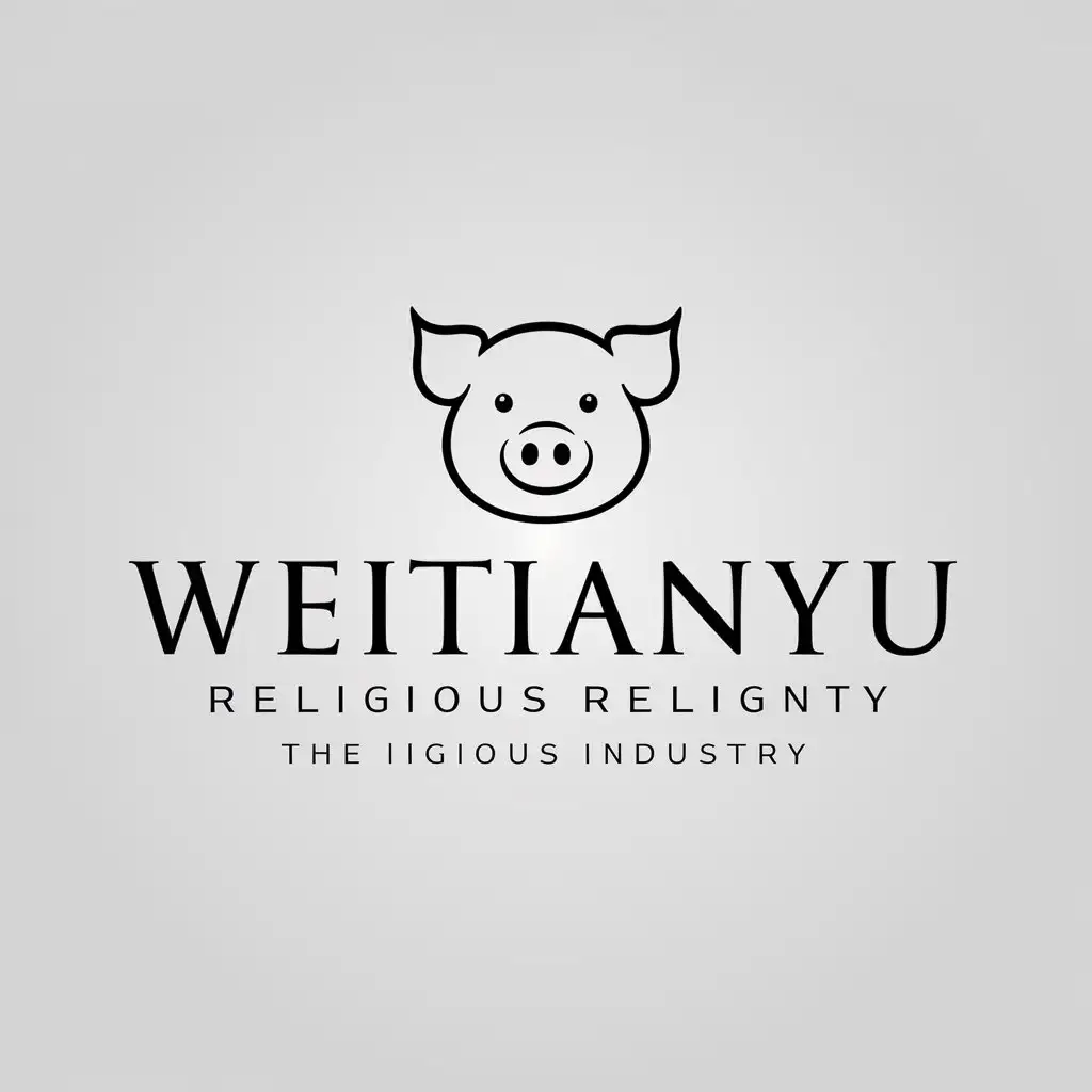 a logo design,with the text "weitianyu", main symbol:pig,Moderate,be used in Religious industry,clear background