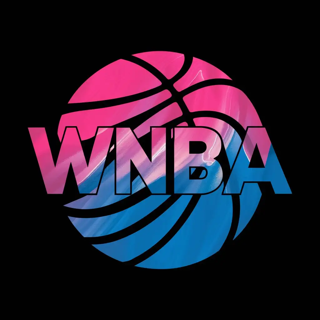 wnba abstract design, solid color background, text "WNBA"