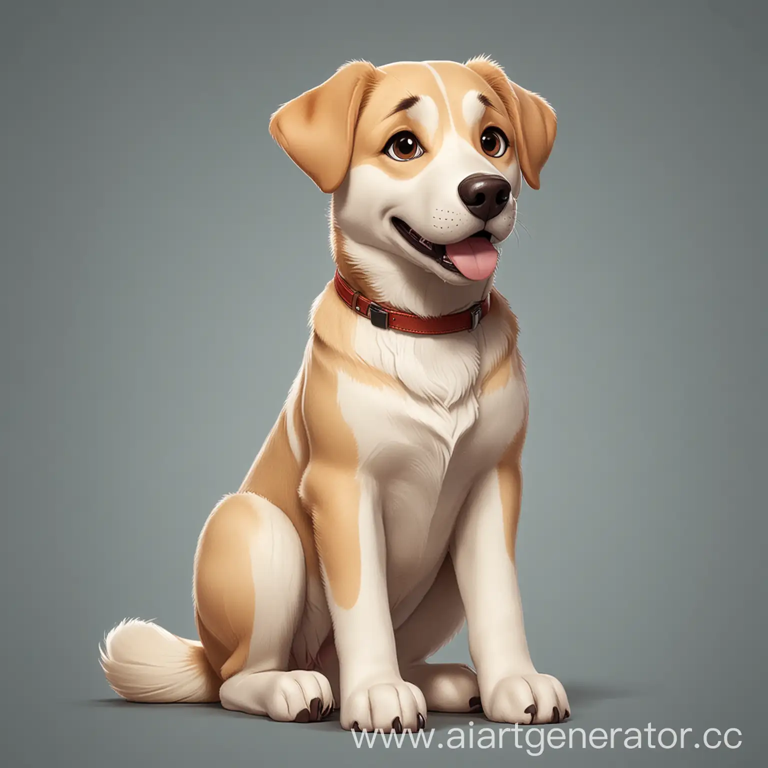 Cartoon-Labrador-Retriever-Husky-Sitting-Pose