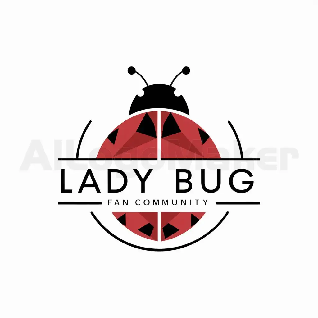 a logo design,with the text "Lady Bug fan community", main symbol:ladybug,Minimalistic,be used in Events industry,clear background