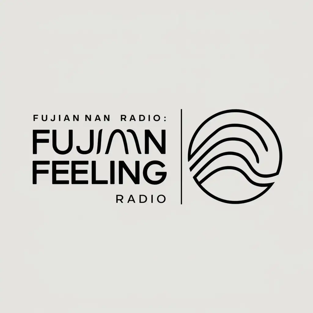 a logo design,with the text "Fujian feeling radio", main symbol:Min Nan radio,Minimalistic,be used in Entertainment industry,clear background