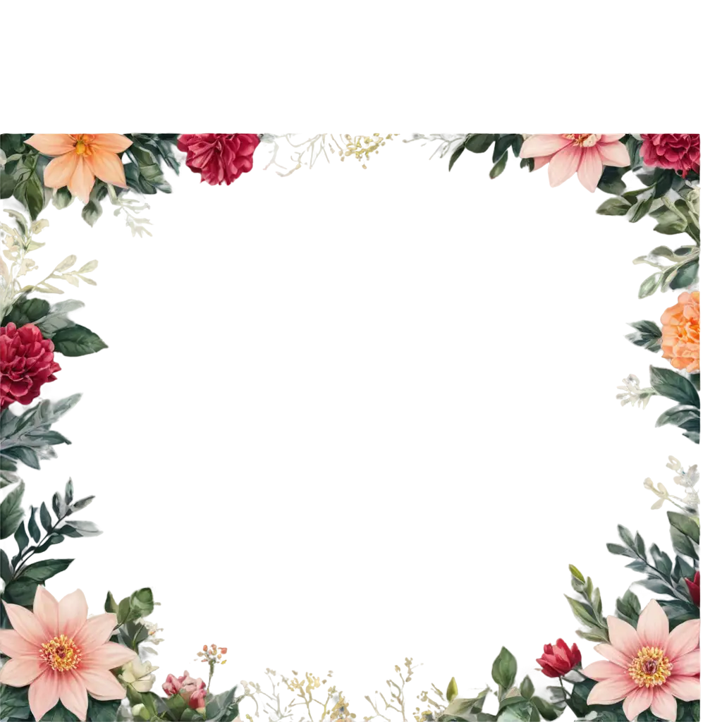 Exquisite-Floral-Border-PNG-Elevate-Your-Designs-with-HighQuality-Transparent-Graphics