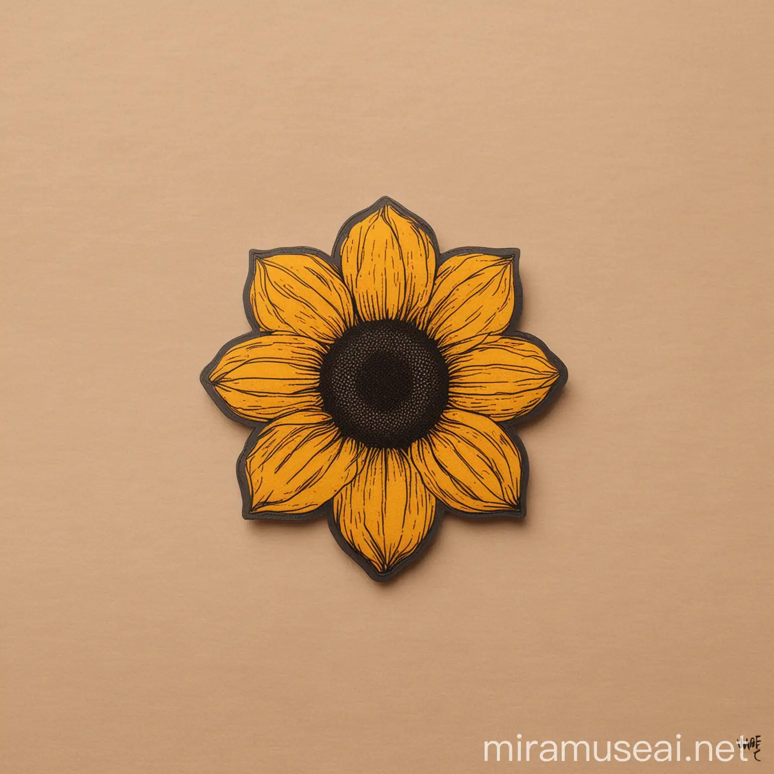 Minimalist Sunflower Logo Design for Mens Streetwear Brand HWE