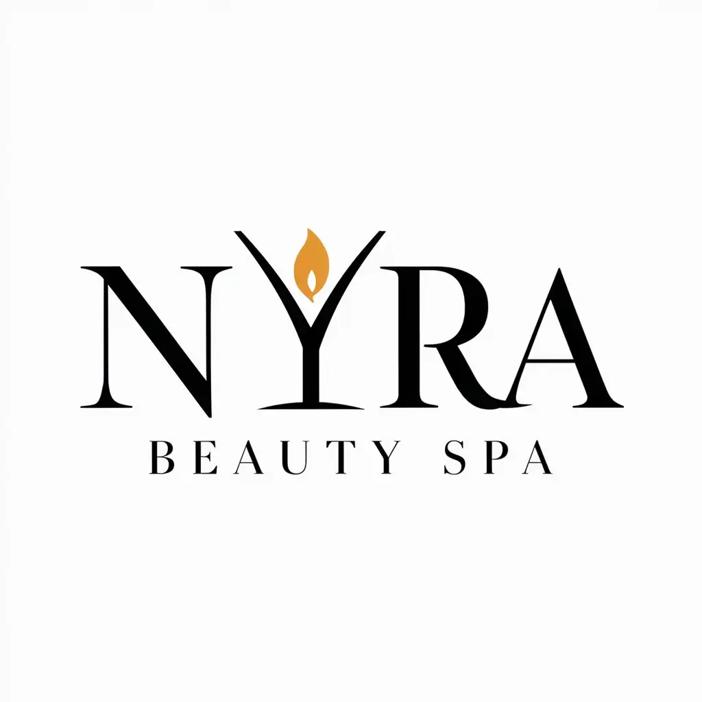 a logo design,with the text "NYRA", main symbol:NR WITH candle,Moderate,be used in Beauty Spa industry,clear background