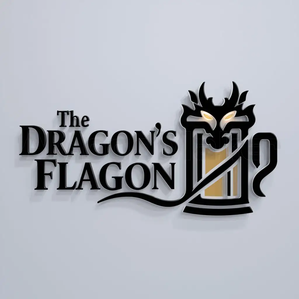 Logo-Design-For-The-Dragons-Flagon-Beer-and-Dragon-Theme-for-a-Restaurant