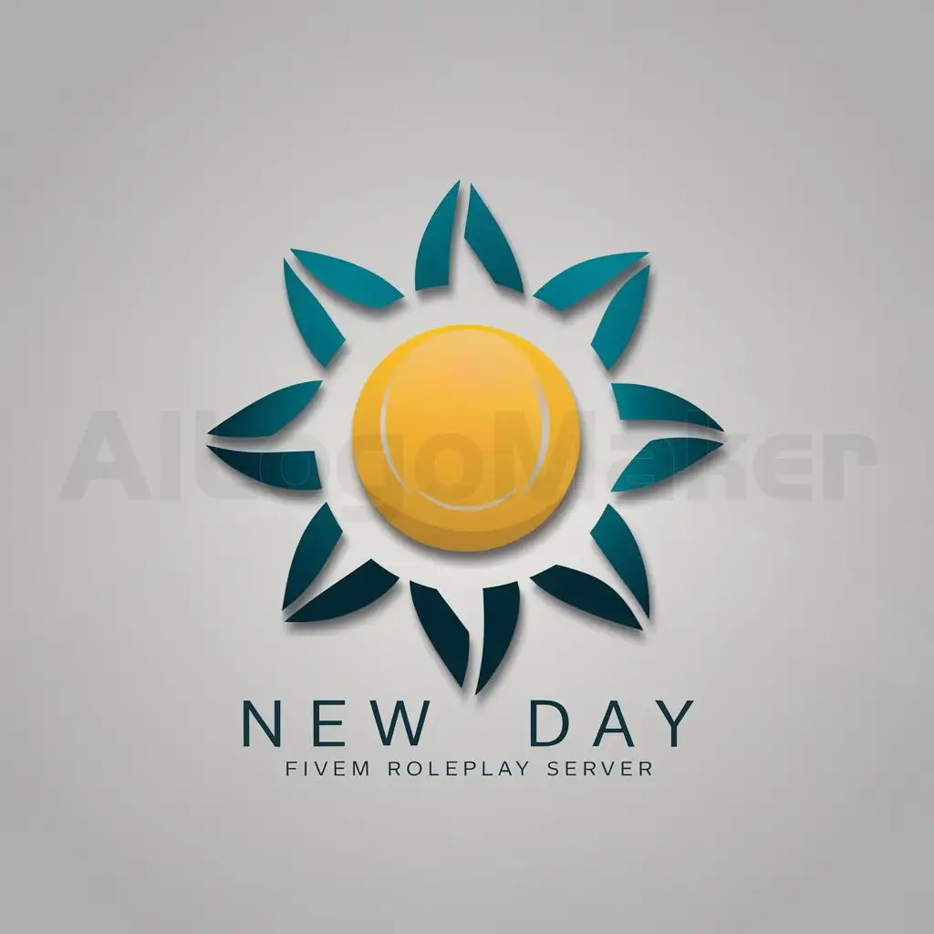 LOGO-Design-For-New-Day-Refreshing-Blue-and-Golden-Sunrise-Emblem