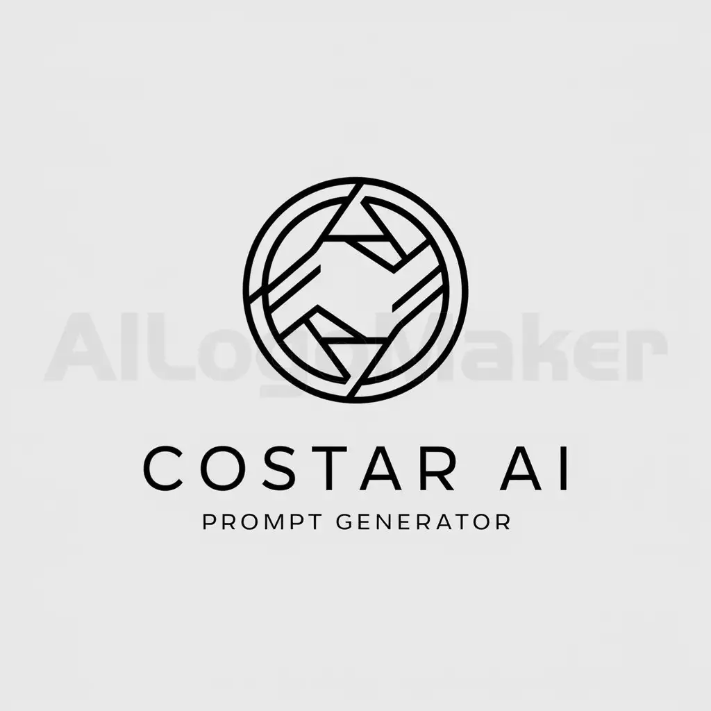 a logo design,with the text "COSTAR AI Prompt Generator", main symbol:Circle, geometric pattern,Minimalistic,be used in Internet industry,clear background