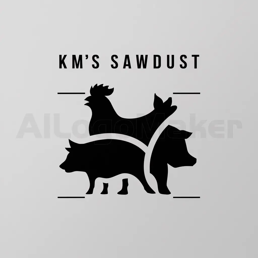 LOGO-Design-for-KMs-Sawdust-Minimalistic-Chicken-Pork-and-Beef-Symbol-for-Restaurant-Industry
