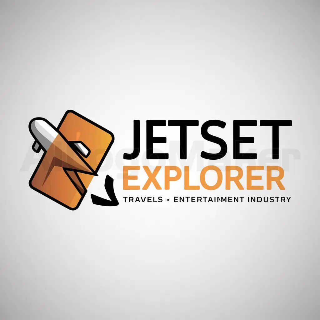 a logo design,with the text "JetSet Explorer", main symbol:travels entertainment dubai avion visa,complex,be used in Travel industry,clear background