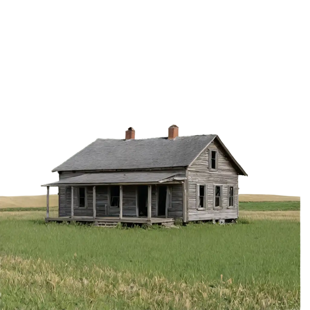 old abandoned farm house with bare wood showing