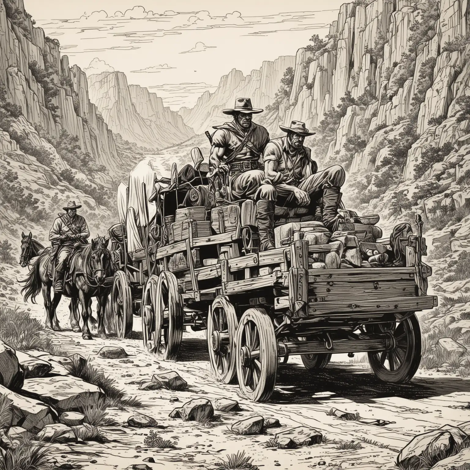 Traveling through Wagon Trails A Comicbook Inked Journey by John Buscema