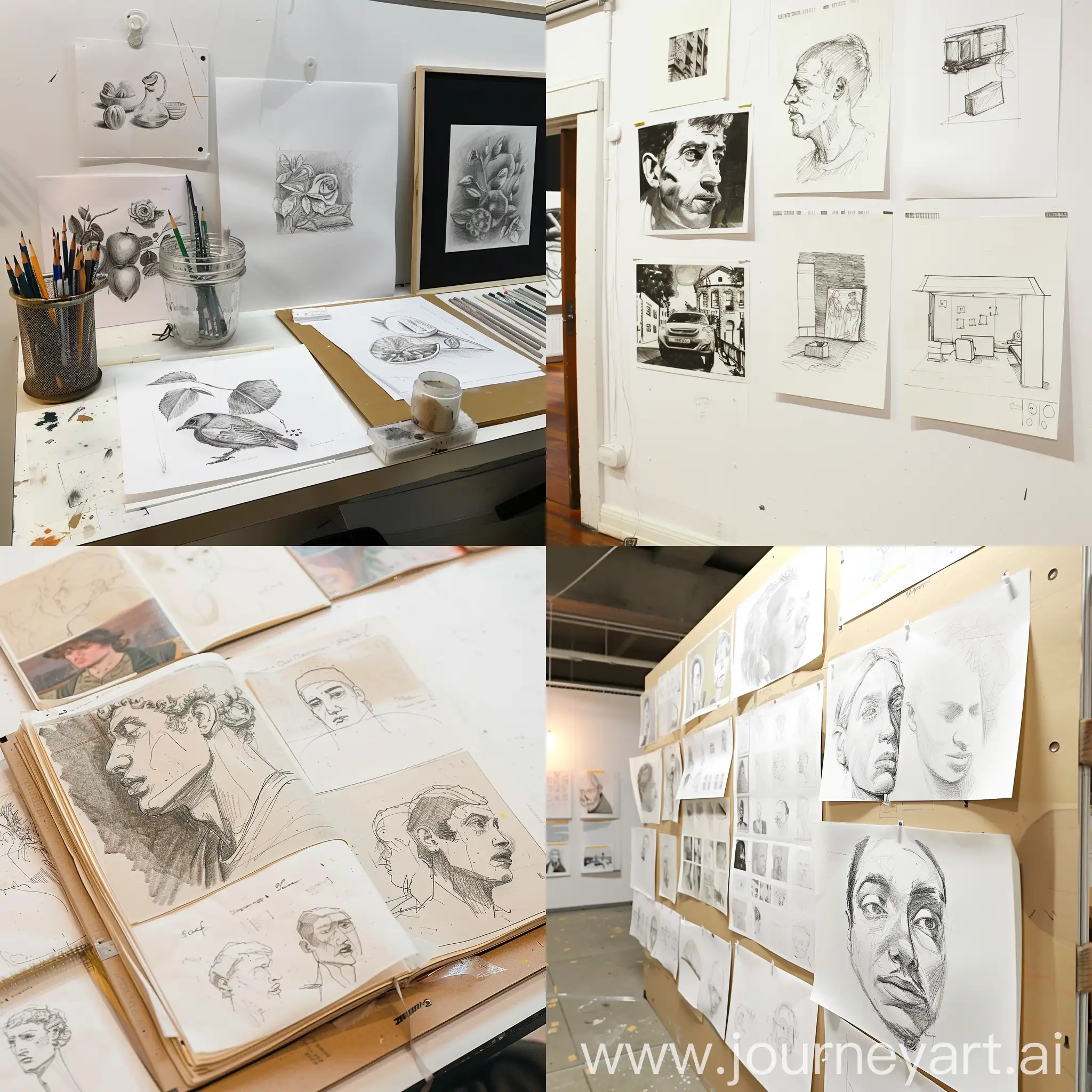 Exhibition-Drawing-Layout-Simplistic-Display-of-Diverse-Artworks