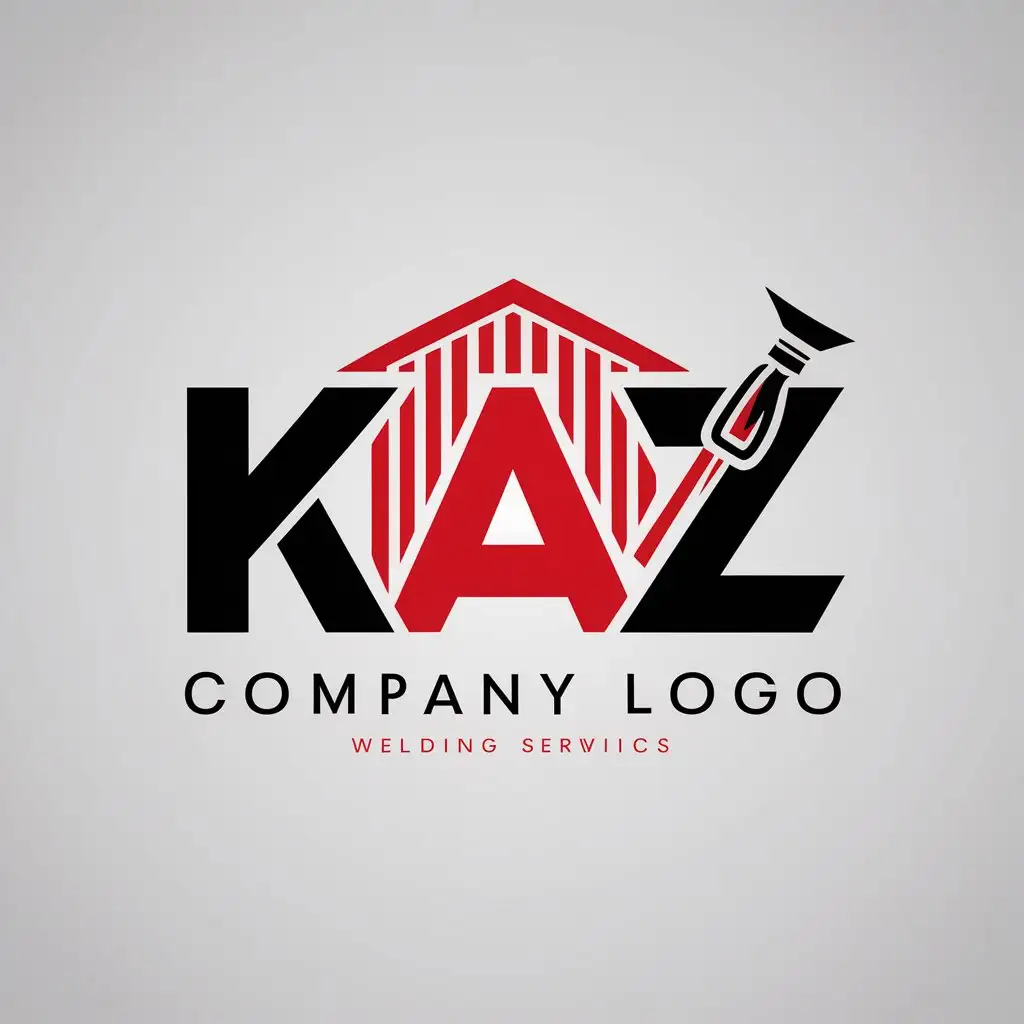 KAZ Hangar and Welding Logo Design on White Background