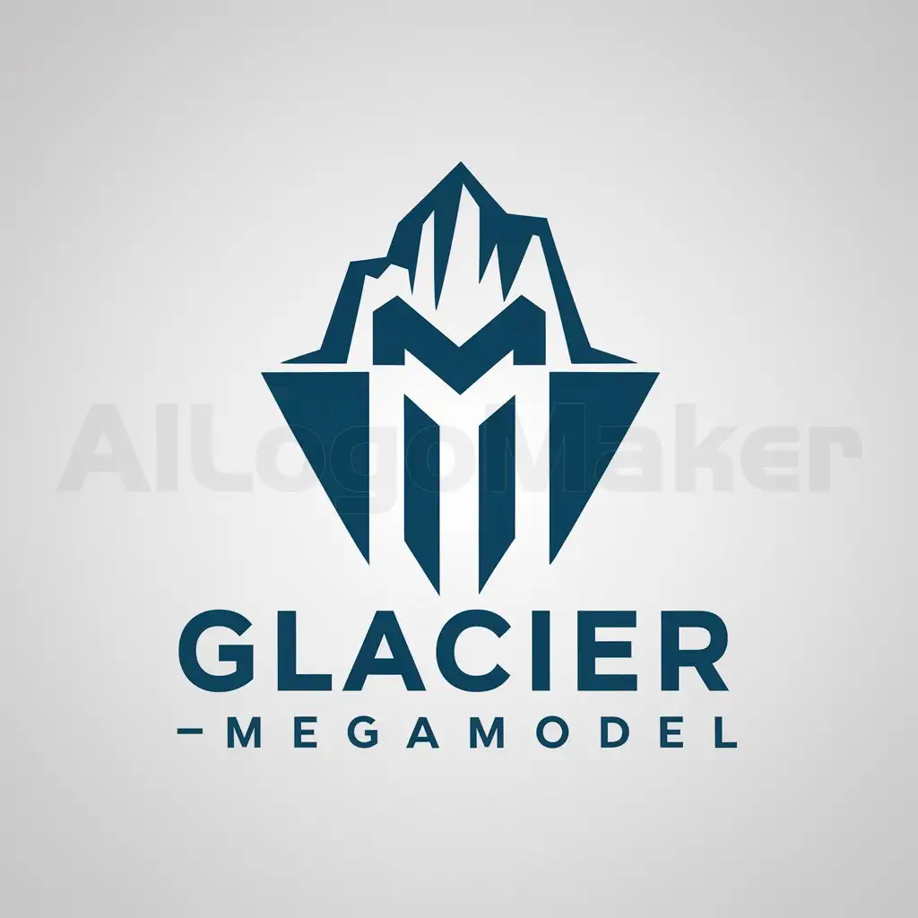 a logo design,with the text "Glacier megamodel", main symbol:iceberg,Moderate,be used in Technology industry,clear background