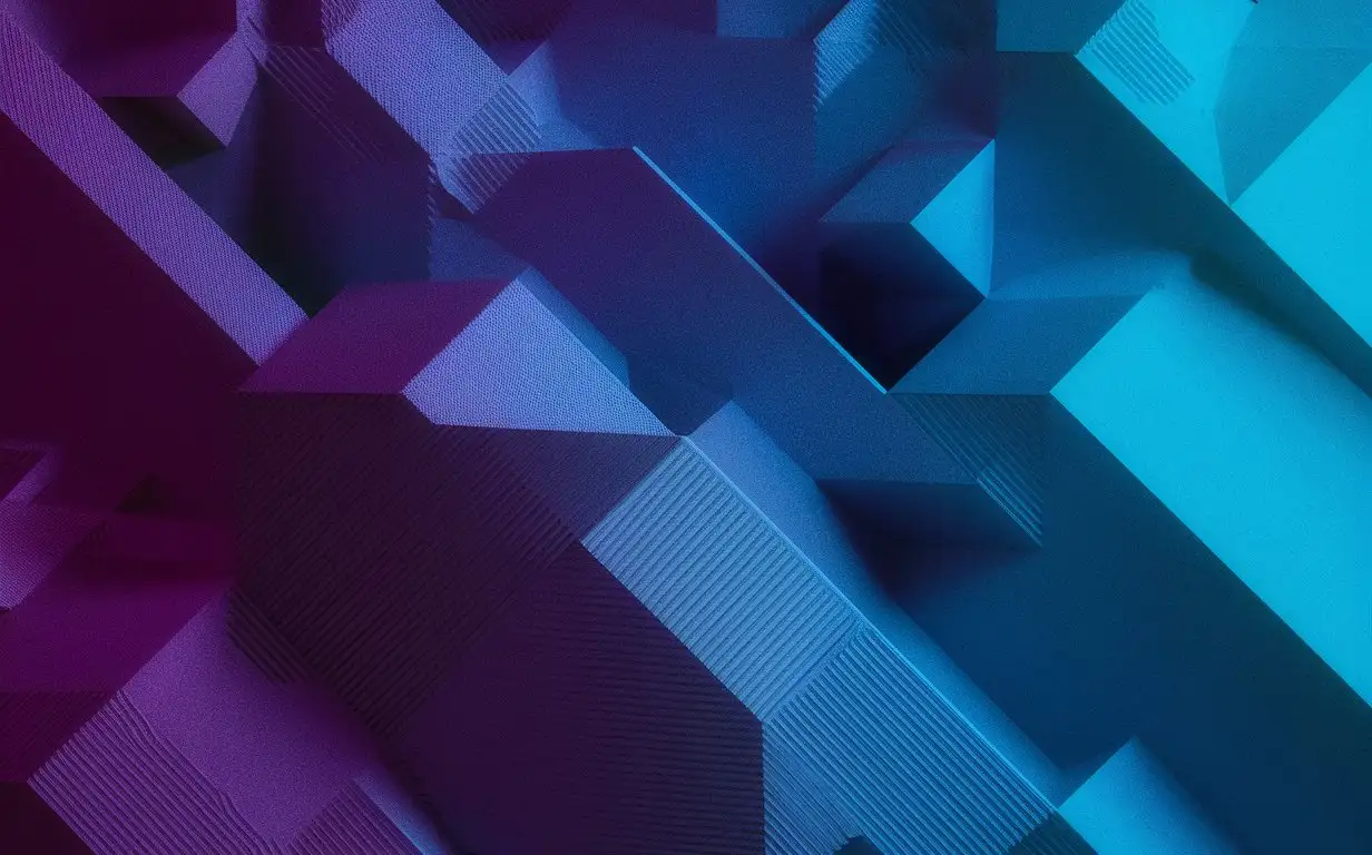 нарисуй изображения с элементами 3D для сайта с градиентом с фиолетового до синего