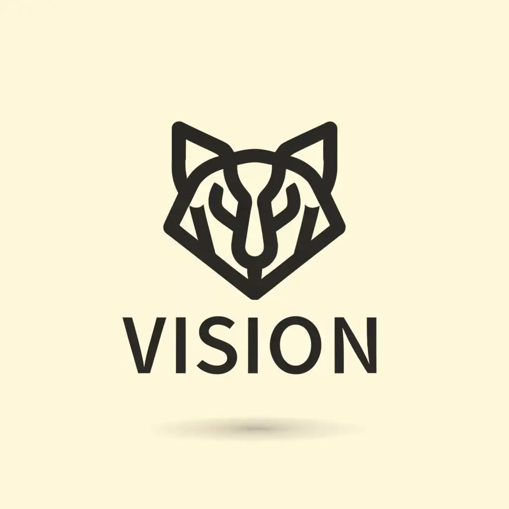 a logo design,with the text "VISION", main symbol:simple vector wolf,Minimalistic,be used in Events industry,clear background