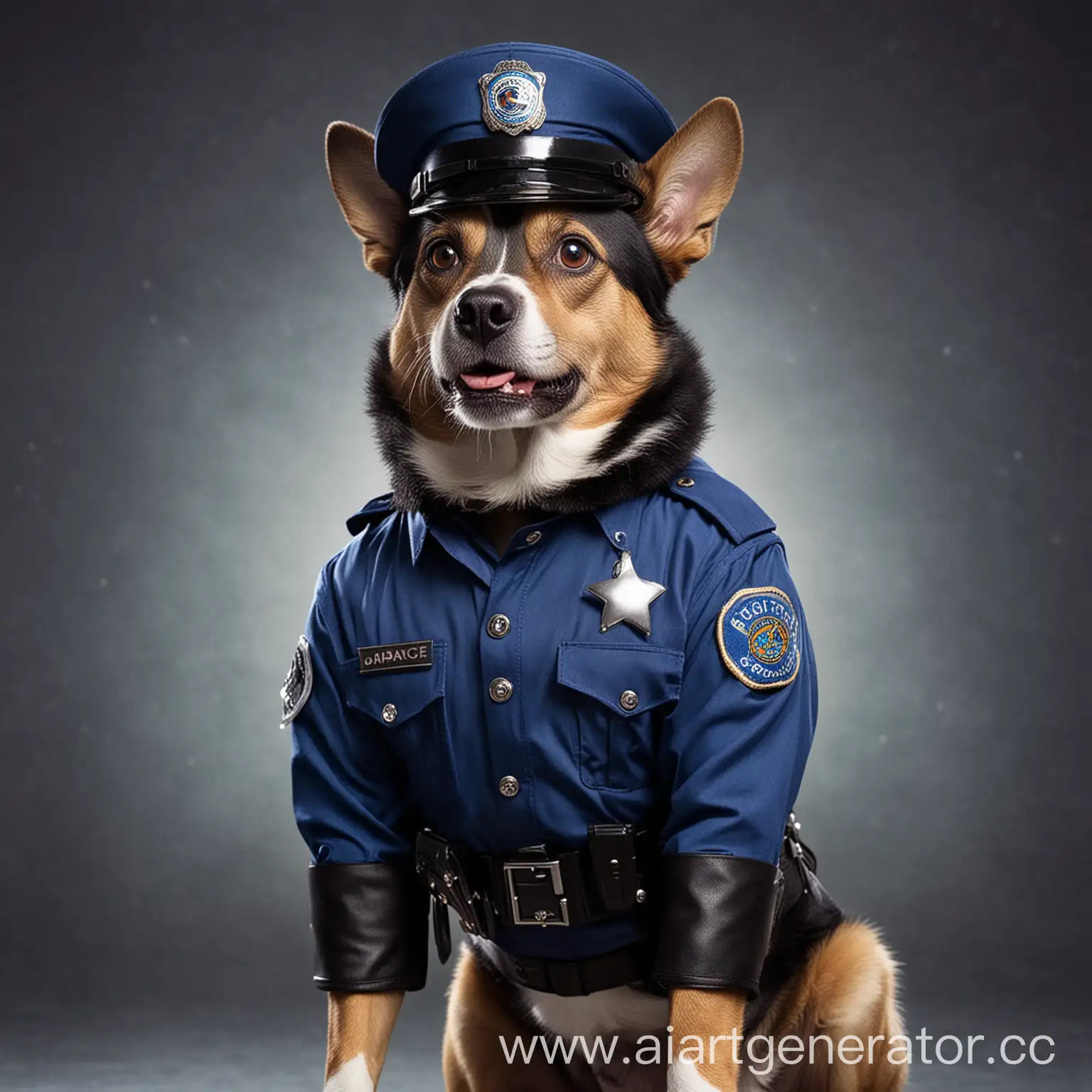 смешной космический собака-полицейский