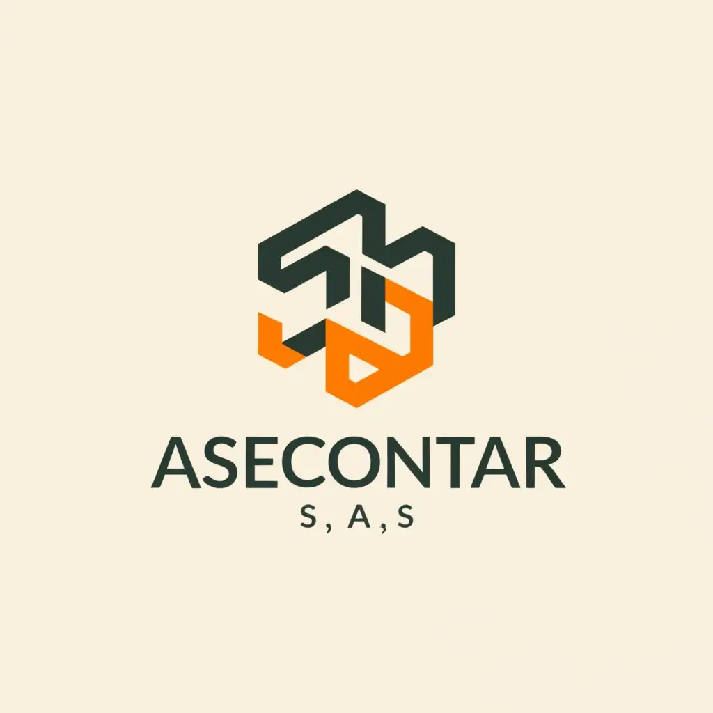 a logo design,with the text "Asecontar S.A.S", main symbol:hexagonal,Moderate,be used in Legal industry,clear background