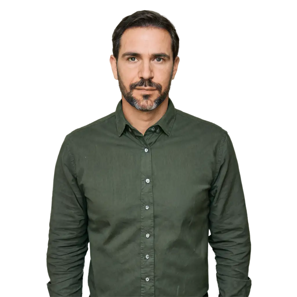 Professional-PNG-Portrait-of-a-37YearOld-American-Man-in-a-Dark-Green-Collared-Shirt